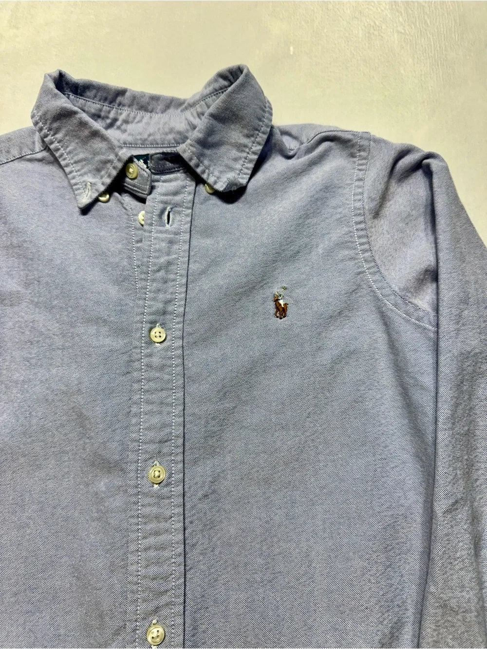 Ralph Lauren Boys Blue Cotton Button-Up Shirt Long Sleeve